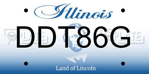 DDT86G Illinois License Plate