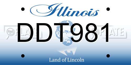 DDT981 Illinois License Plate