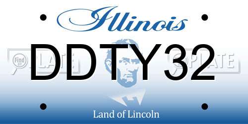 DDTY32 Illinois License Plate