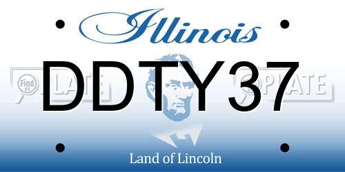 DDTY37 Illinois License Plate