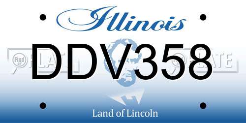 DDV358 Illinois License Plate