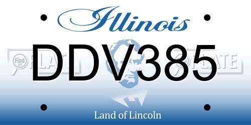 DDV385 Illinois License Plate