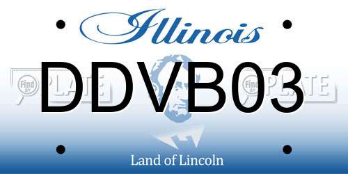 DDVB03 Illinois License Plate
