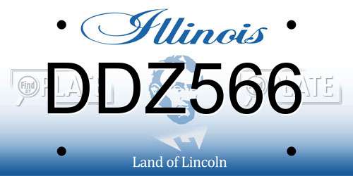 DDZ566 Illinois License Plate