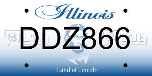 DDZ866 Illinois License Plate