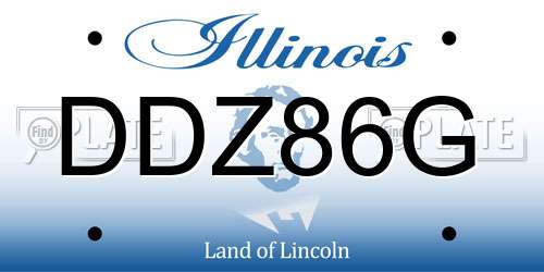 DDZ86G Illinois License Plate