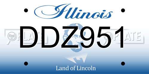 DDZ951 Illinois License Plate