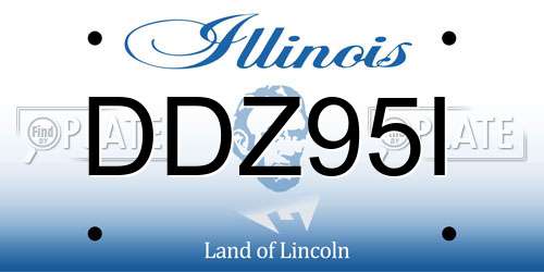 DDZ95I Illinois License Plate
