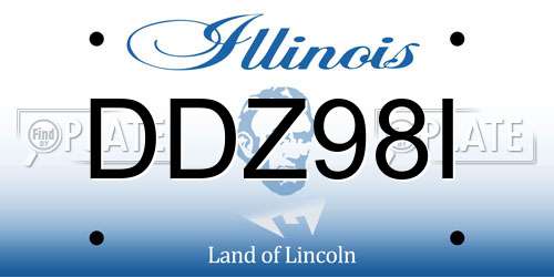 DDZ98I Illinois License Plate