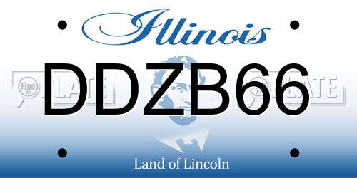 DDZB66 Illinois License Plate