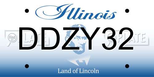 DDZY32 Illinois License Plate