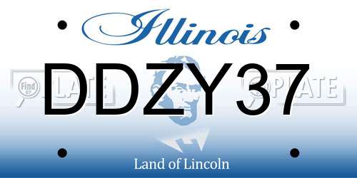 DDZY37 Illinois License Plate