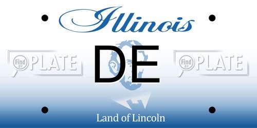 DE Illinois License Plate