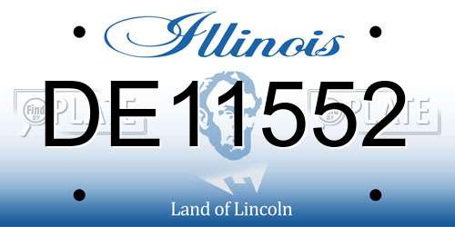 DE11552 Illinois License Plate