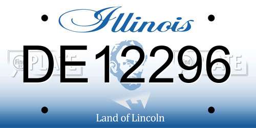 DE12296 Illinois License Plate