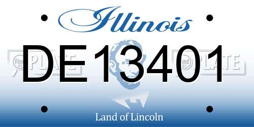 DE13401 Illinois License Plate