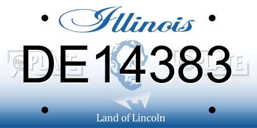DE14383 Illinois License Plate