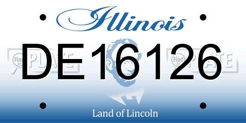 DE16126 Illinois License Plate