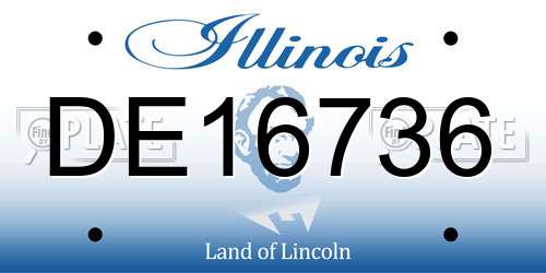 DE16736 Illinois License Plate