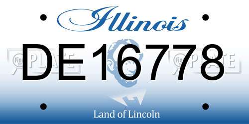 DE16778 Illinois License Plate
