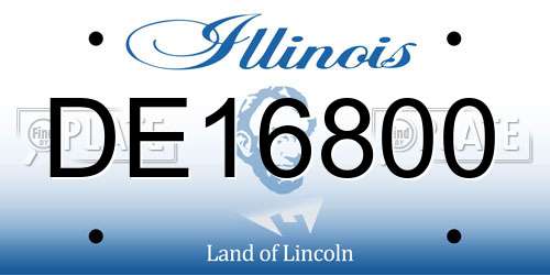 DE16800 Illinois License Plate