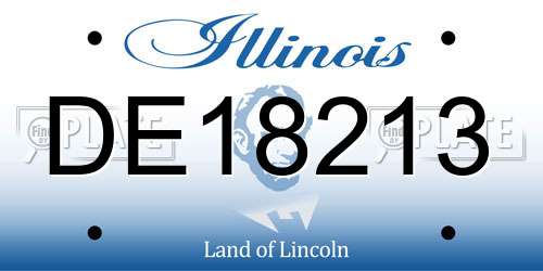 DE18213 Illinois License Plate