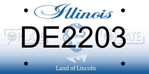 DE2203 Illinois License Plate