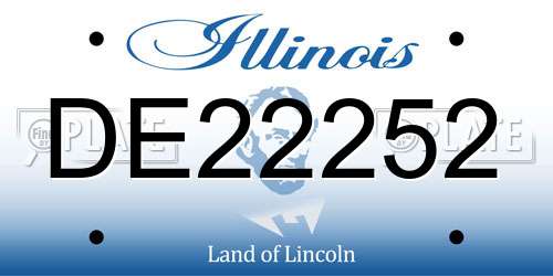 DE22252 Illinois License Plate