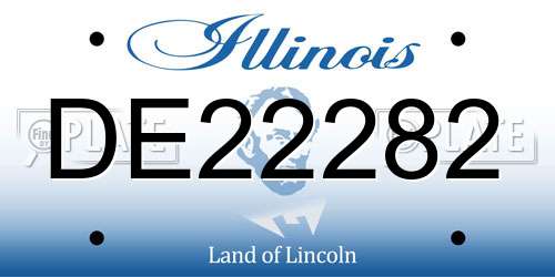 DE22282 Illinois License Plate