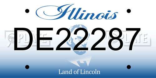 DE22287 Illinois License Plate