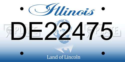 DE22475 Illinois License Plate