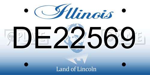 DE22569 Illinois License Plate
