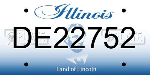 DE22752 Illinois License Plate