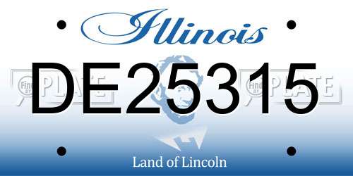 DE25315 Illinois License Plate