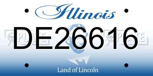 DE26616 Illinois License Plate
