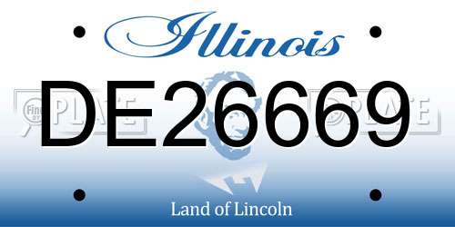 DE26669 Illinois License Plate