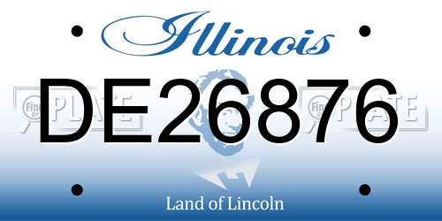DE26876 Illinois License Plate