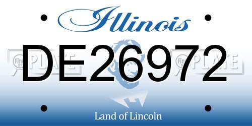 DE26972 Illinois License Plate