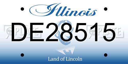 DE28515 Illinois License Plate
