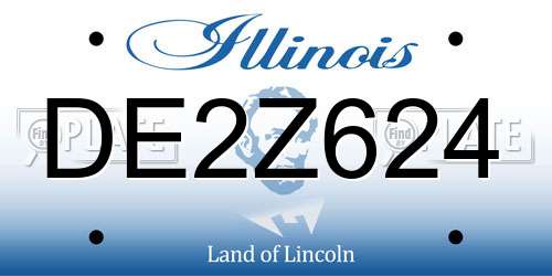 DE2Z624 Illinois License Plate