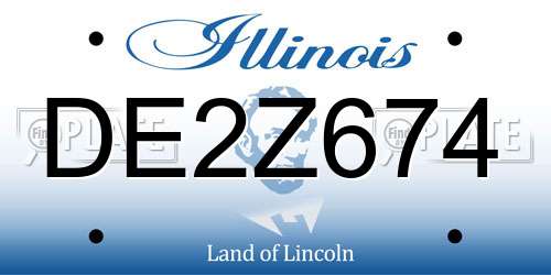 DE2Z674 Illinois License Plate