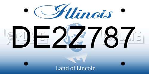DE2Z787 Illinois License Plate
