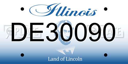 DE30090 Illinois License Plate