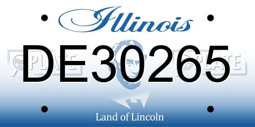 DE30265 Illinois License Plate