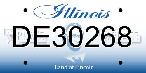 DE30268 Illinois License Plate