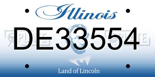 DE33554 Illinois License Plate