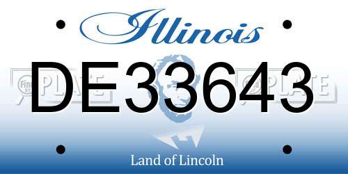 DE33643 Illinois License Plate