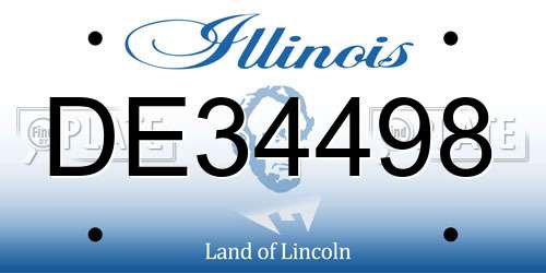 DE34498 Illinois License Plate