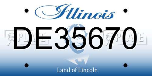 DE35670 Illinois License Plate