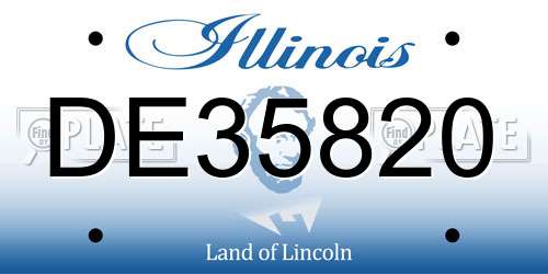 DE35820 Illinois License Plate